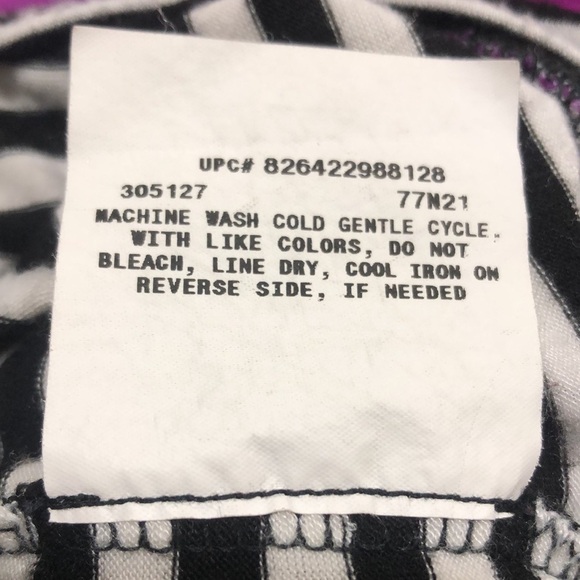 Ab Studio Blouse - Purple polyester with Striped Tank top. Size XS - Picture 6 of 6